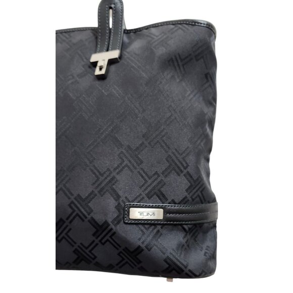 Tumi Signature Collection Handbag Tote Nylon w/Leather Trim Black - Picture 3 of 16
